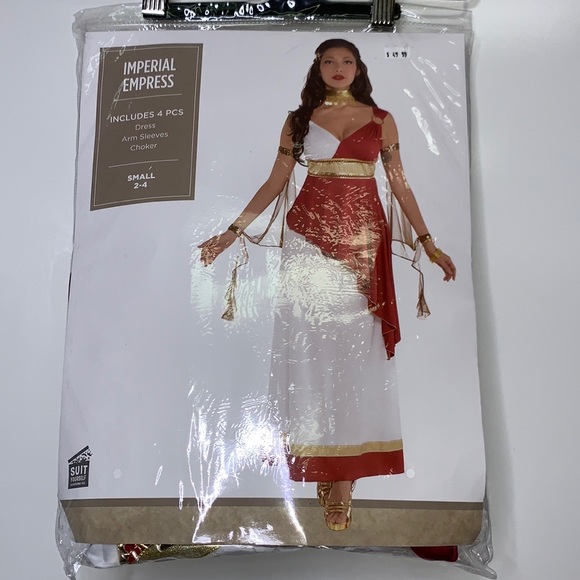 NWT IMPERIAL EMPRESS Red White Roman Greek Costume - Picture 4 of 7
